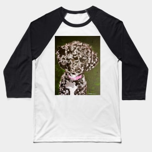 Black Poodle Posing Baseball T-Shirt